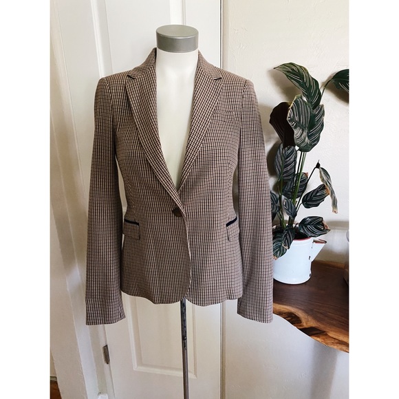 Zara Jackets & Blazers - Zara Houndstooth Blazer Elbow Patch S